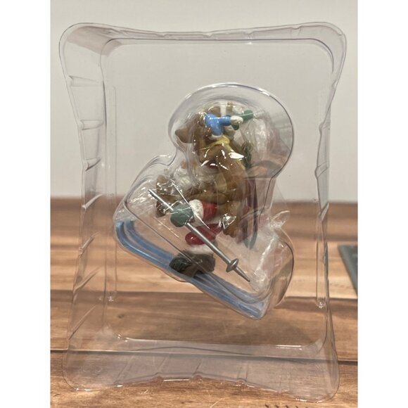 1998 HALLMARK KEEPSAKE ORNAMENT QX6776 DOWNHILL DASH SANTA SKIING W REINDEER - Picture 5 of 13